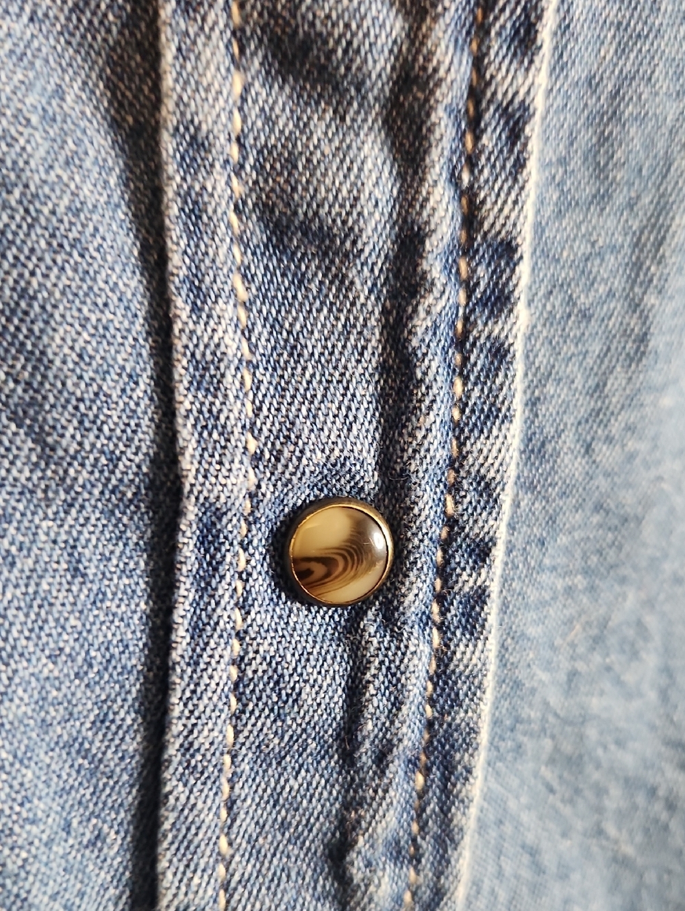 Back in the Saddle Western Cowboy Sleeveless Denim Button-Down Cotton Vest - Picture 3 of 6